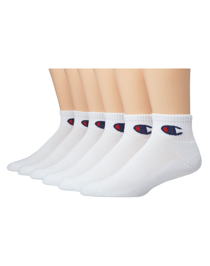 Champion Ankle 6-Pairs - Miesten Valkoinen Sukat - Suomi 3275490-WK